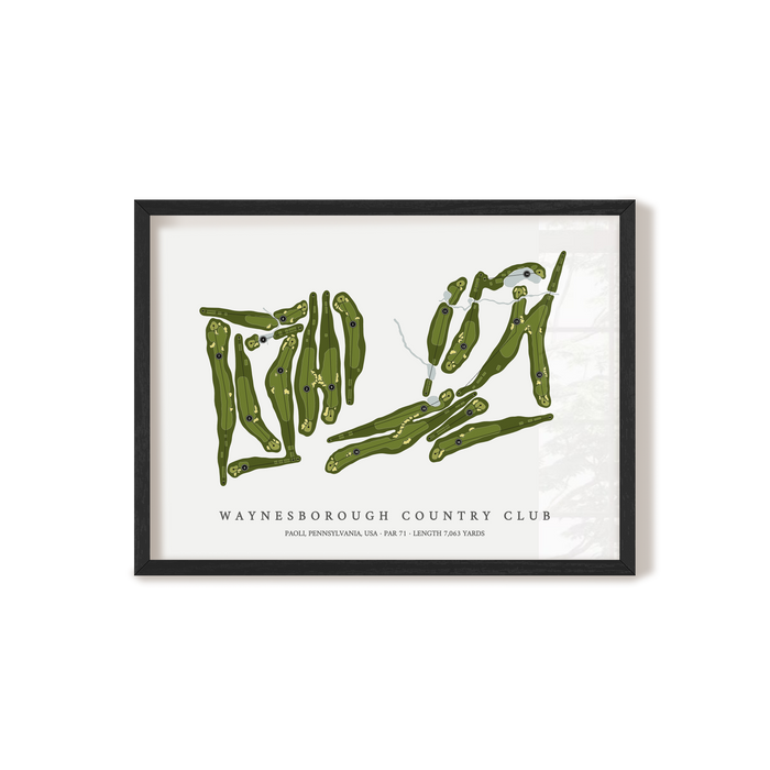 Waynesborough Country Club | Golf Course Map | Black Frame