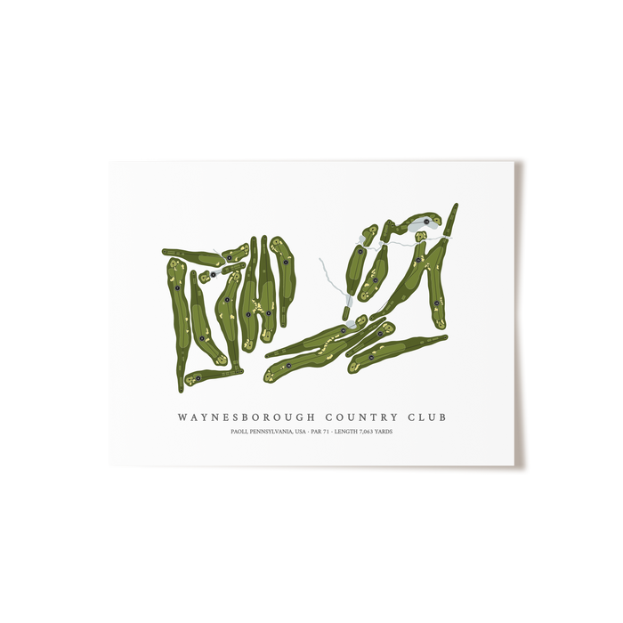 Waynesborough Country Club | Golf Course Map | Unframed