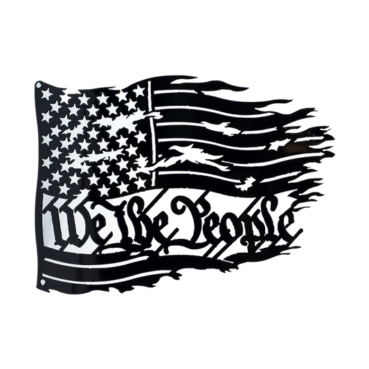 We The People Black Flag- Metal Sign