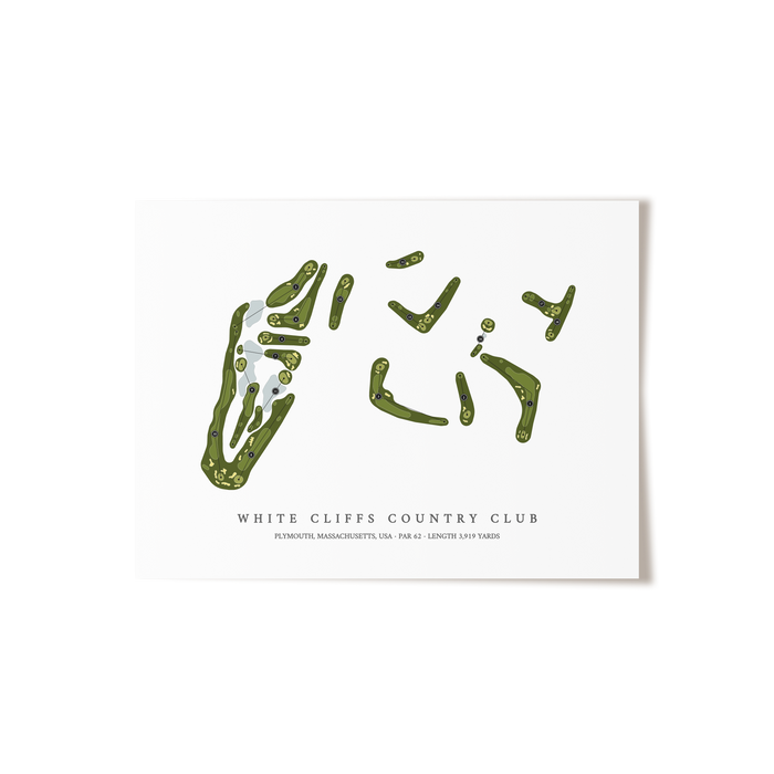 White Cliffs Country Club | Golf Course Map | Unframed
