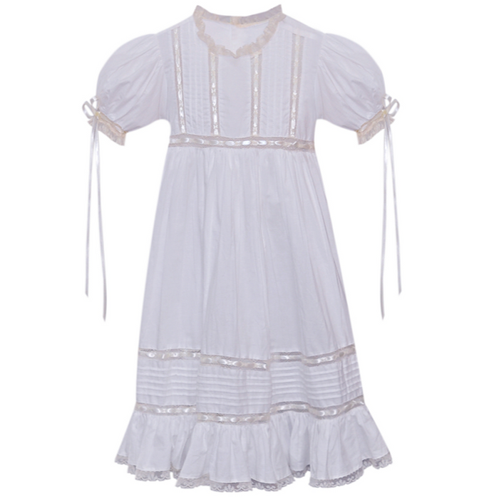 White Margaret Dress- Ecru Lace