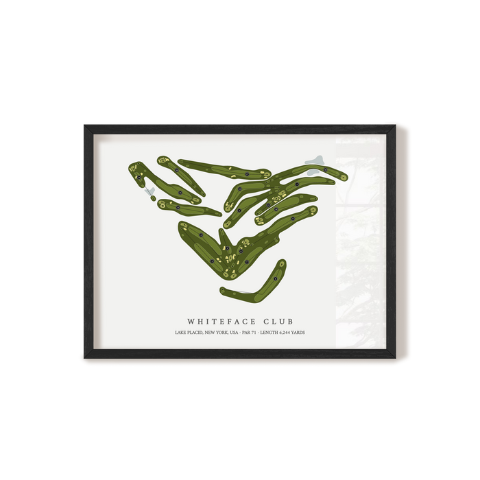 Whiteface Club | Golf Course Map | Black Frame