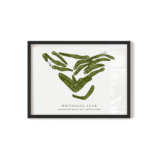 Whiteface Club | Golf Course Map | Black Frame