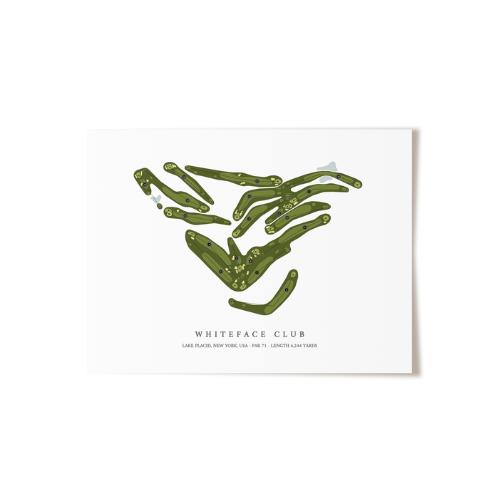 Whiteface Club | Golf Course Map | Unframed