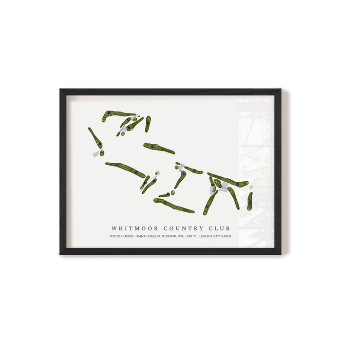 Whitmoor Country Club - South Course | Golf Course Map | Black Frame