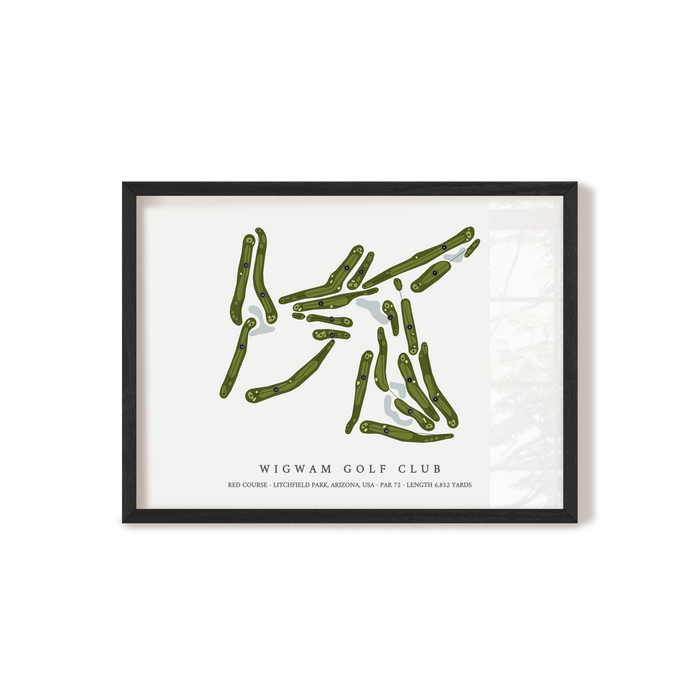 Wigwam Golf Club - Red Course | Golf Course Map | Black Frame