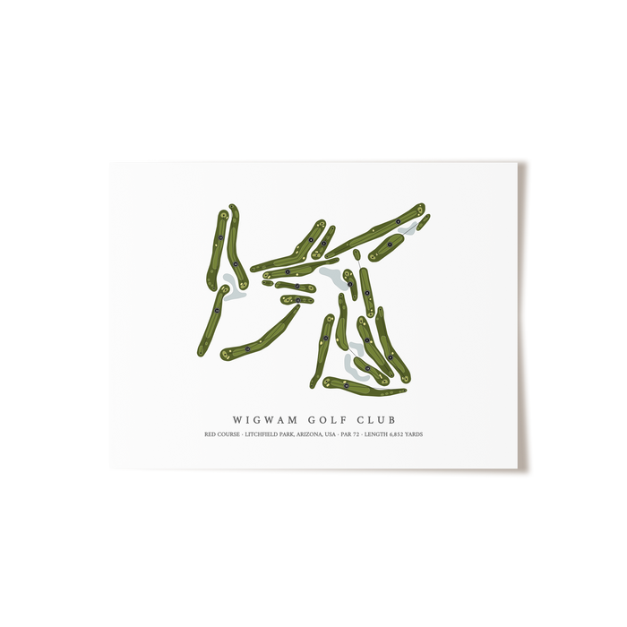 Wigwam Golf Club - Red Course | Golf Course Map | Unframed