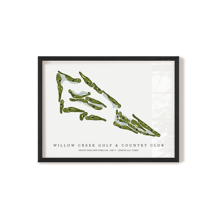 Willow Creek Golf & Country Club | Golf Course Map | Black Frame
