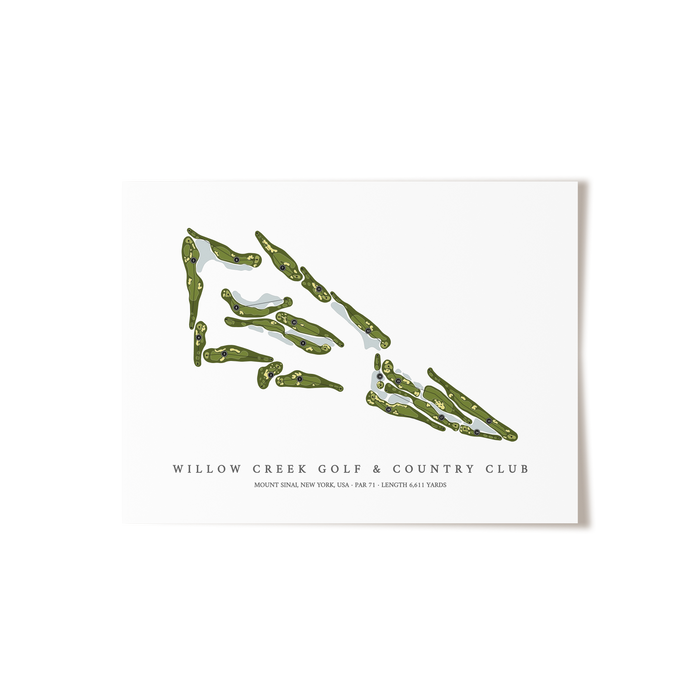 Willow Creek Golf & Country Club | Golf Course Map | Unframed