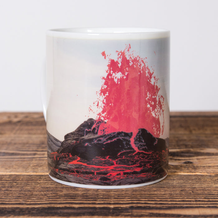 Wolcano Eruption - Heat Change Mug - White - Idontspeakicelandic