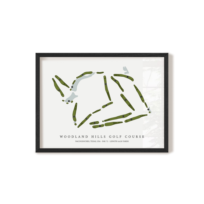 Woodland Hills Golf Course | Golf Course Map | Black Frame