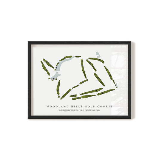 Woodland Hills Golf Course | Golf Course Map | Black Frame