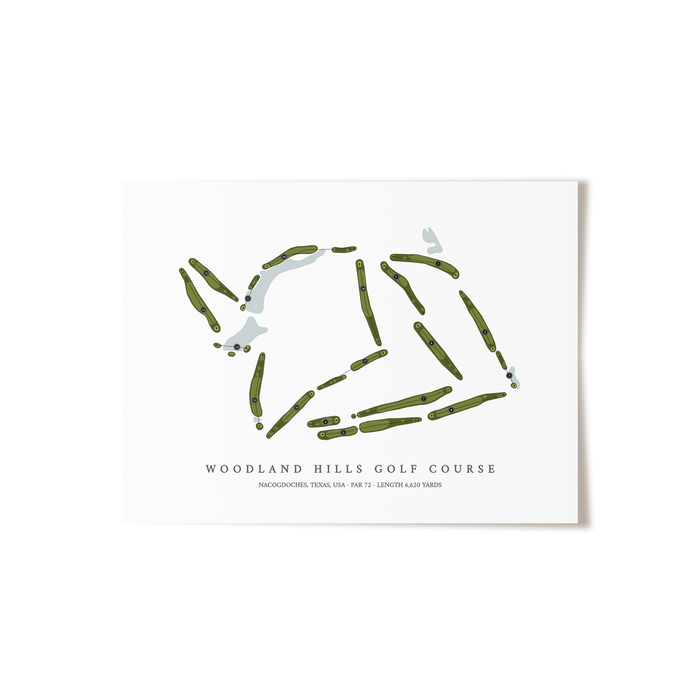 Woodland Hills Golf Course | Golf Course Map | Unframed