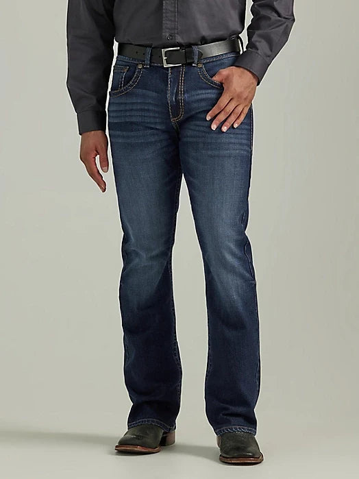 Wrangler Men's Rock 47 Slim Bootcut Jean in Duval