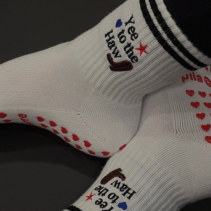 Yee to the Haw Western Grip Socks – Non-Slip Cowboy Crew Socks