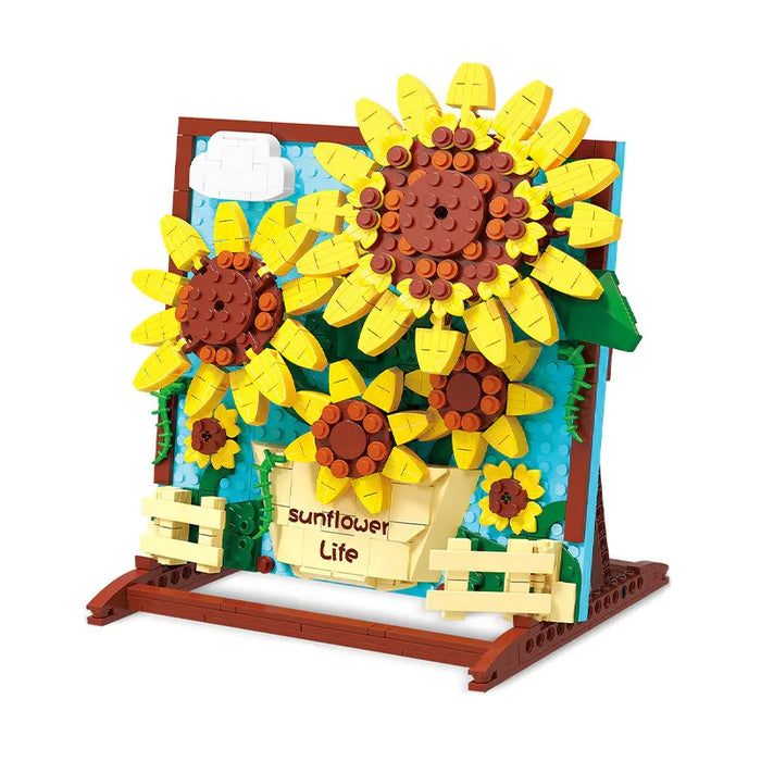 ZHEGAO DZ1013 Painting Sunflower Life Mini Brick ZHEGAO