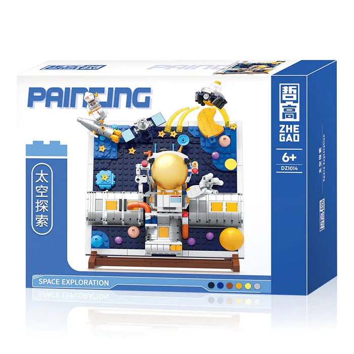 ZHEGAO DZ1014 Painting Space Exploration Mini Brick ZHEGAO